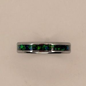 Emerald opal and tungsten carbide
